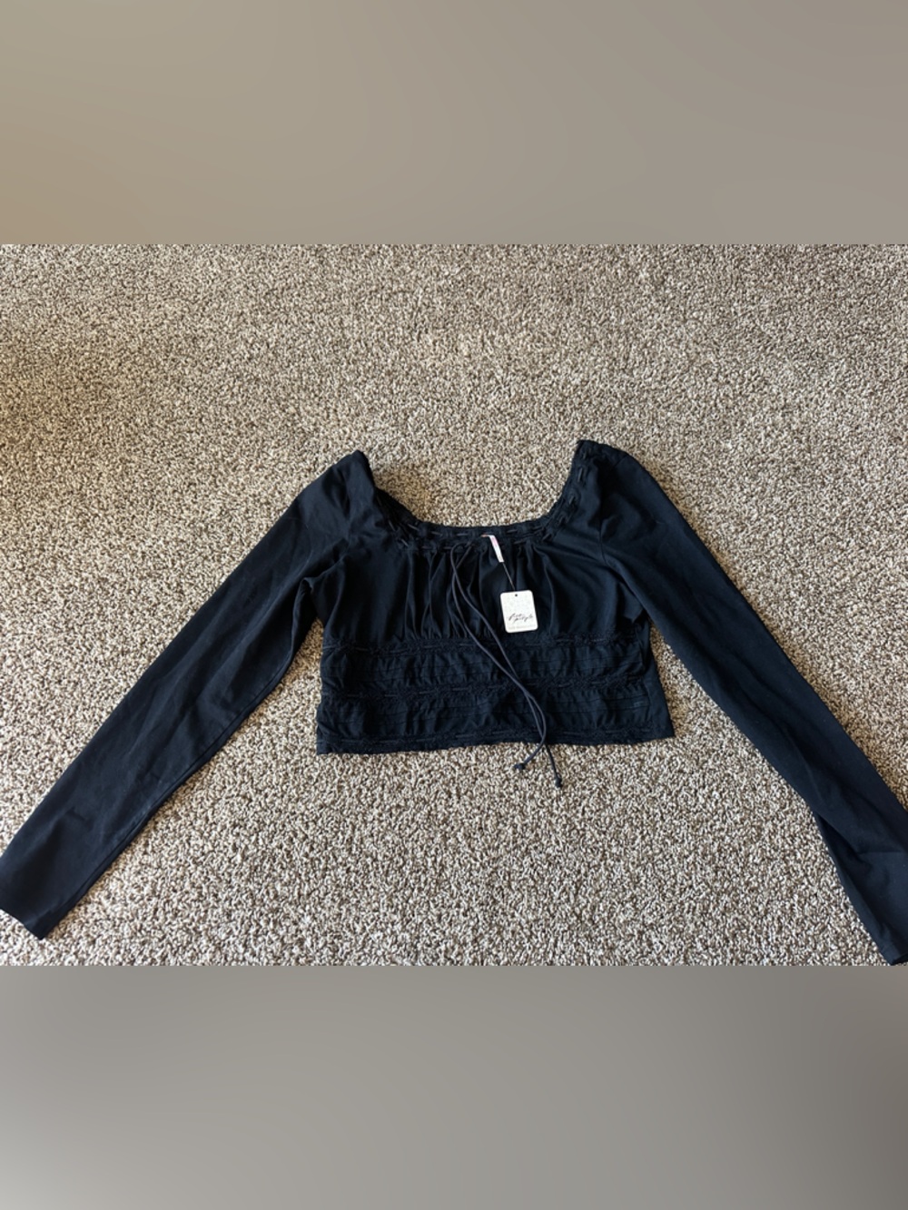Free People cropped long sleeve top
